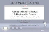 Journal Reading gabapentin for tinnitus