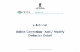 E-tutorial -Online Correction- Add & Modify Deductee Detail