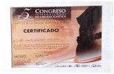 Certificado - 5to Congreso Internacional de Cirugía Plástica