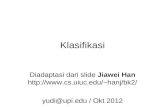 Materi Klasifikasi Mata Kuliah Data Mining Diadaptasi dari slide Jiawei Han