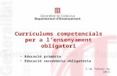 PRESENTACIO Dossiers Curriculums Primària i Secundària Govern