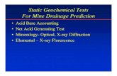 Static Geochemical Tests