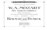 W.A. Mozart - Ave Verum Corpus KV 618 Violin + Piano
