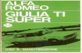 Libretto Uso e Manutenzione Alfa Romeo Giulia TI Super Ristampa Anastatica