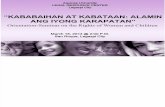 "Kababaihan at Kabataan: Alamin ang Iyong Karapatan"