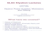 Klystron Testing Lecture