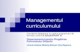 Managementul curriculumului