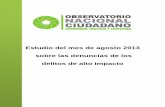 Observatorio Nacional Ciudadano (México) Delitos de Alto Impacto Estudio Del Mes de Agosto 2013