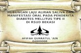 Hubungan Laju Aliran Saliva dan Manifestasi Oral pada Penderita Diabetes Mellitus Tipe II di RSUD Bekasi
