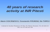 40 Years of Research Activity at INR Pitesti