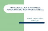 Funkcionalna Ispitivanja Autonomnog Nervnog Sistemahb