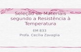 Seleção de Materiais segundo a Resistência à Temperatura