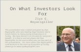 What investors look for