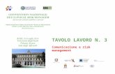Tavolo 3 - Comunicazione e risk management