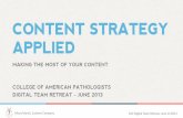 Content Strategy Applied: Making the most of your content