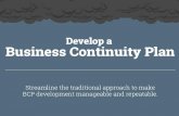 Develop a Business Continuity Plan