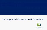 11 Signs of Great Email Creative: Slide Deck