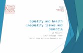 Equality and health inequality issues in dementia
