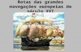 Rotas Das Grandes Navegações Europeias Do Século XVI