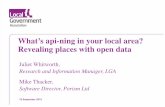 Friday Lunchtime Lecture: What’s ‘api’ning in your local area? Revealing places with open data