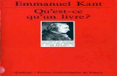 Qu'Est Ce Qu'Un Livre - Kant, Immanuel