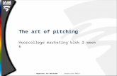 Hogeschool van Amsterdam Interactieve Media The art of pitching Hoorcollege marketing blok 2 week 6.