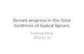 Recent progress in the Total Synthesis of typical lignans Pusheng Wang 2012-11-10.