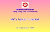 HK's labour market 21 September 2005 香港特別行政區政府 Hong Kong SAR Government.