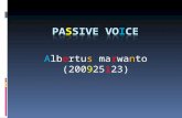 Albertus marwanto (200925123). Passive voice adalah; Lawan dari active voice (kalimat aktif). Lain halnya dengan kalimat aktif yg lebih menekankan pada.
