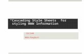 “Cascading Style Sheets” for styling WWW information DSC340 Mike Pangburn.