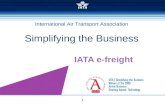 1 IATA e-freight International Air Transport Association Simplifying the Business.