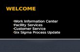 Work Information Center Facility Services Customer Service Six Sigma Process Update.