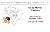 Go-to-MarketStrategy Presented by: Kathleen Cronin 16 September 2009 Global Business Perspectives: Emerging Markets in Brazil.