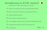 Introduction to PAW method ( Report on VASP workshop in Vienna )  Density Functional Theory and Pseudopotential  Basic Concept of Projector Augmented.