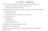 Crime: Outline  Two ways of getting all and only efficient offenses  Expected punishment equals damage done  Special case efficient offenses  Pigouvian.