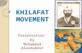 KHILAFAT MOVEMENT Presentation by Muhammad Aleemuddin.