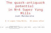 The quark-antiquark potential in N=4 Super Yang Mills Juan Maldacena Based on: arXiv:1203.1913, arXiv:1203.1019, arXiv:1202.4455 N =4 super Yang Mills,