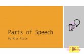 Parts of Speech By Miss Fivie Click here to start learning!