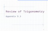 1 Review of Trigonometry Appendix D.3. 2 After this lesson, you should be able to: work in radian measure find reference angles use and recreate the unit.