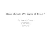 How Should We Look at Jesus? Dr. Joseph Chang 1/12/2014 BOLGPC.