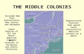 THE MIDDLE COLONIES Least English of all the North American colonies Most tolerant of religious and ethnic diversity Demonstrated features that would later.