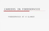 CAREERS IN FOODSERVICE FOODSERVICE AT A GLANCE. FOODSERVICE  Employs over 11 million people in the United States ranging from street vendors to fine.
