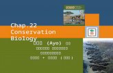 Chap.22 Conservation Biology 鄭先祐 (Ayo) 教授 國立台南大學 環境與生態學院 生態科學與技術學系 環境生態 + 生態旅遊 ( 碩士班 )
