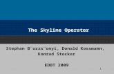 ISAC 教育學術資安資訊分享與分析中心研發專案 The Skyline Operator Stephan B¨orzs¨onyi, Donald Kossmann, Konrad Stocker EDBT 2009 1.