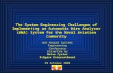 ECLYPSE The System Engineering Challenges of Implementing an Automatic Wire Analyzer (AWA) System for the Naval Aviation Community 6th Annual Systems Engineering.