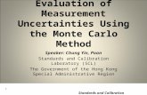 1 Standards and Calibration Laboratory, SCL Evaluation of Measurement Uncertainties Using the Monte Carlo Method Speaker: Chung Yin, Poon Standards and.