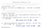 Analytical Chemistry (II) ---------------------------------------------------------------------------------- Instructor: 魏國佐 Office: 數學館 524 (x-66406)Lab: