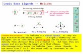 Lewis Base Ligands -- Halides Common Misconception: The halides are anionic ligands, so they are NOT electron-withdrawing ligands. In organic chemistry.