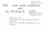 GDH sum rule experiment at SPring-8 LEPS Nov. 19. 2002 Japan-Italy Sympo. Miyazaki Takahiro Iwata Yamagata Univ.  GDH sum rule  Overview of the SPring-8.