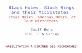 Black Holes, Black Rings and their Microstates Iosif Bena IPhT, CEA Saclay HABILITATION A DIRIGER DES RECHERCHES Trous Noirs, Anneaux Noirs, et leur Microétats.